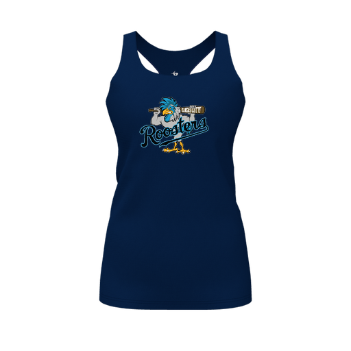 [FT0TRBNV-FYS-LOGO1] Decker Racerback Tank Top (Female Youth S, Navy, Logo 1)