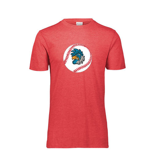 [FTSCUBRD-YS-LOGO3] Decker Youth Tri-Blend T-Shirt - Short Sleeve (Youth S, Red, Logo 3)