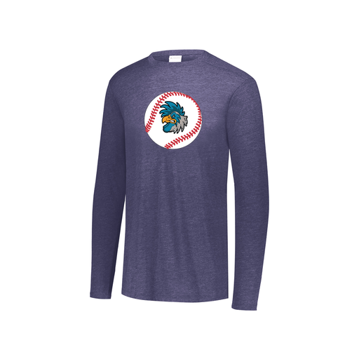 [FTLCUBNV-YS-LOGO3] Decker Youth Tri-Blend T-Shirt - Long Sleeve (Youth S, Navy, Logo 3)