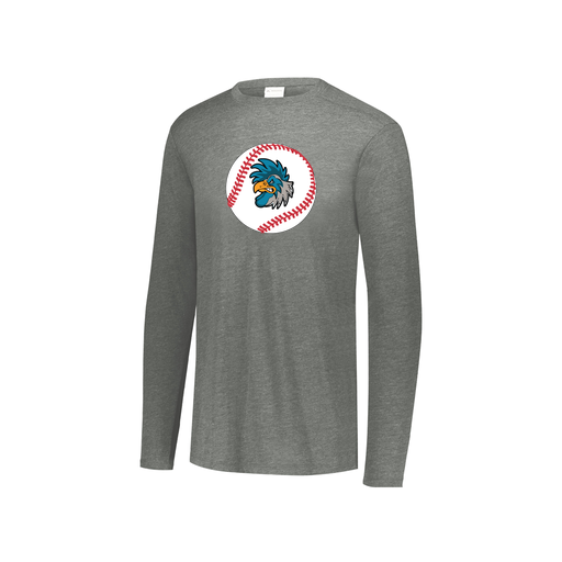 [FTLCUBGY-YS-LOGO3] Decker Youth Tri-Blend T-Shirt - Long Sleeve (Youth S, Gray, Logo 3)
