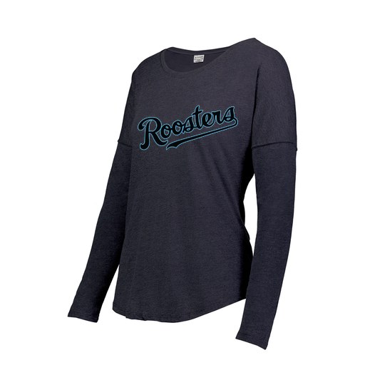 [FTLCUBNV-FAXS-LOGO2] Decker Women's Tri-Blend T-Shirt - Long Sleeve (Female Adult XS, Navy, Logo 2)